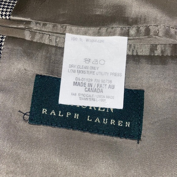 Lauren Ralph Lauren Men's Houndstooth Wool Blazer Jacket Size M - Picture 4 of 10